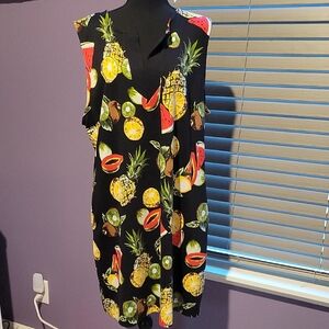 New York & Company Black and Green Dress